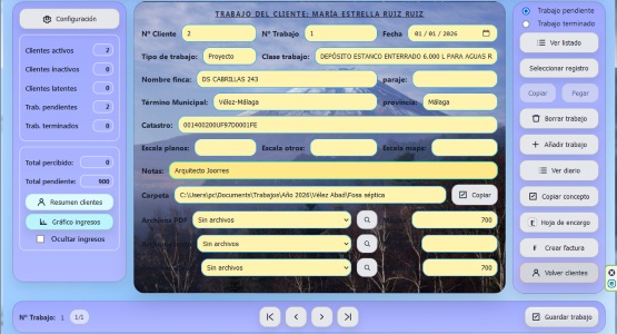 Captura: pantalla de trabajos